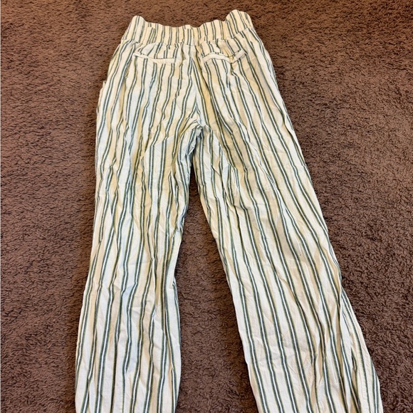 Urban Outfitters Sloan High Rise Tapered Linen Blend Crop Striped S - Picture 4 of 9